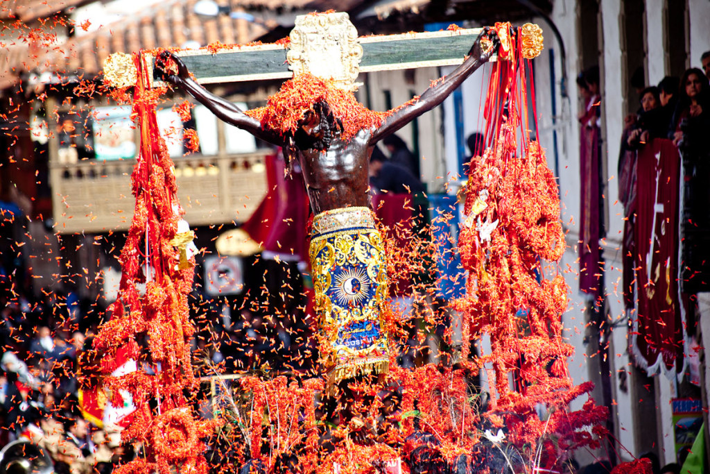 Image of the Lord of the Earthquakes, one of the major Peruvian festivals in Cusco.