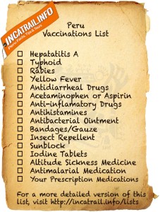Peru Vaccinations List